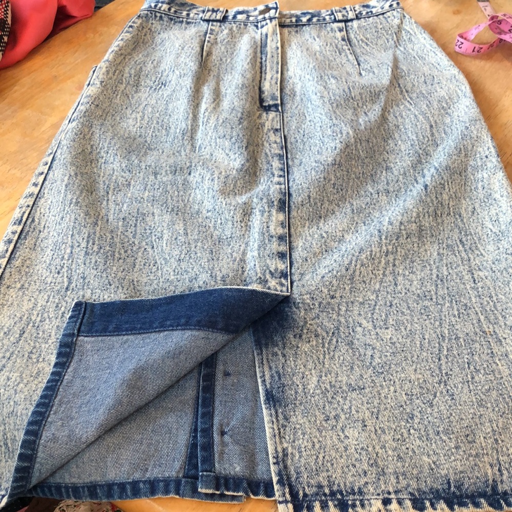 Vintage Deb blue acid wash midi skirt - Picture 8 of 9
